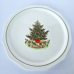 Vintage Pfaltzgraff Christmas Heritage Round Platter Tree Village Train Retired